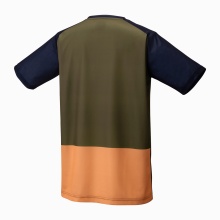 Yonex Sport-Tshirt Practice Colourblock 16745 (100% Polyester) 2025 olivebraun Jungen
